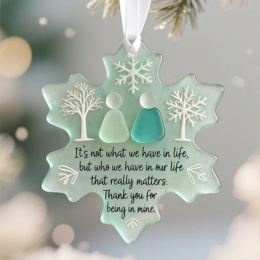 ❄雪の結晶型シーグラス 友情の装飾🌊✨自然が形作り、手作業で仕上げました！