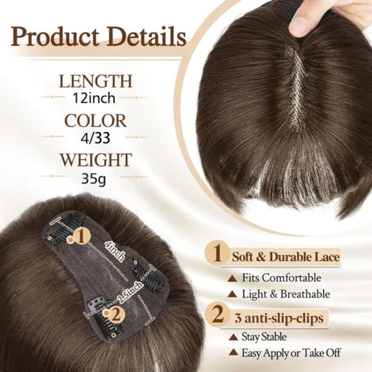 女性用前髪付きナチュラルヘアトップス