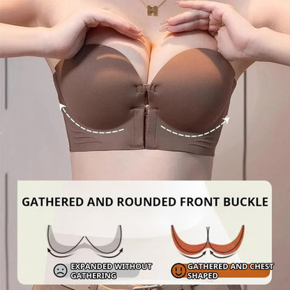 女性用滑り止めフロントホックストラップレスブラ