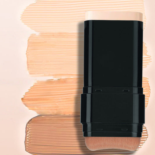 ブラシ付き2-in-1ファンデーションスティック