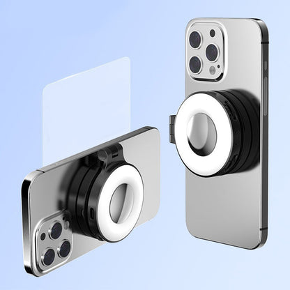 3-in-1 磁石式スマホライト（内蔵ミラー付き）