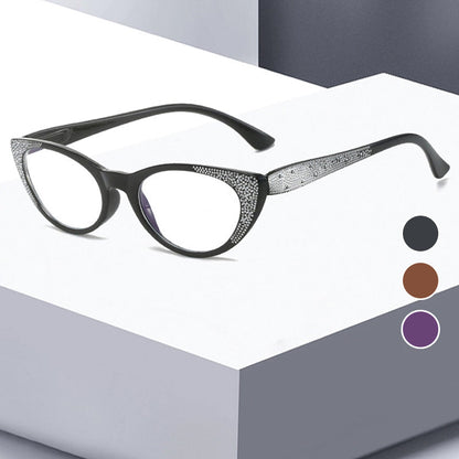 ブルーライトカット機能付きキャットアイ老眼鏡