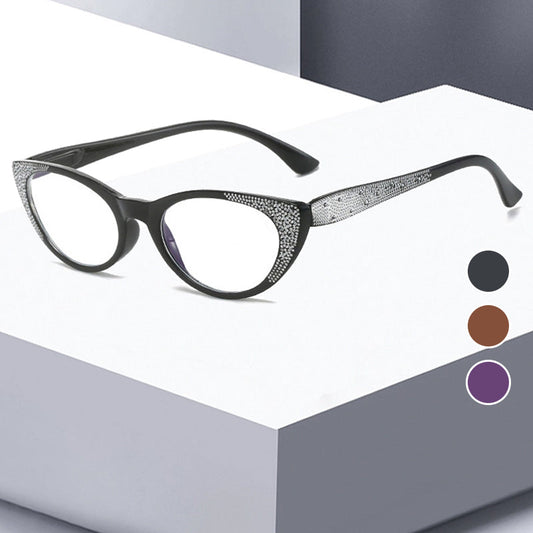 ブルーライトカット機能付きキャットアイ老眼鏡